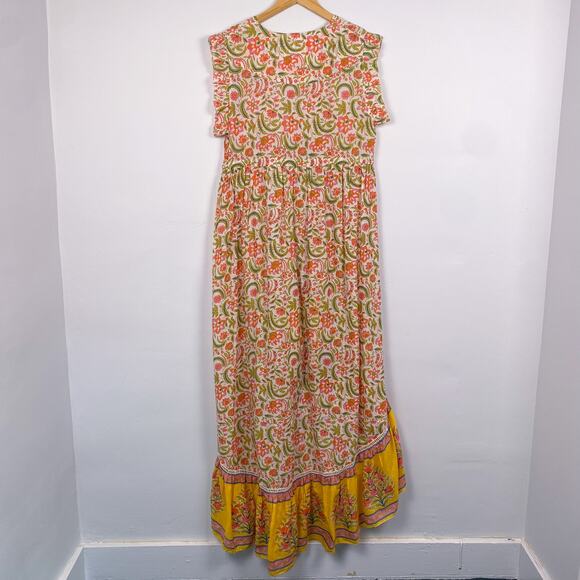 Guadalupe Paisley Block Print High Low Maxi Dress - Picture 5 of 5